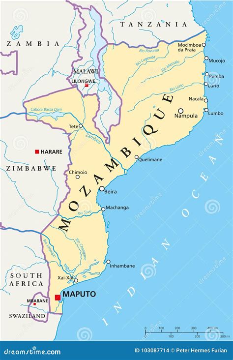 Mapa Pol Tico De Mozambique Ilustraci N Del Vector Ilustraci N De