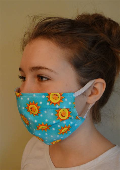 Happy Sunshine Mask 100% cotton Double-layered Elastic | Etsy