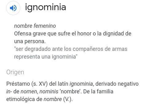 Marca Con Una X El Significado De La Palabra Ignominia Derribar A