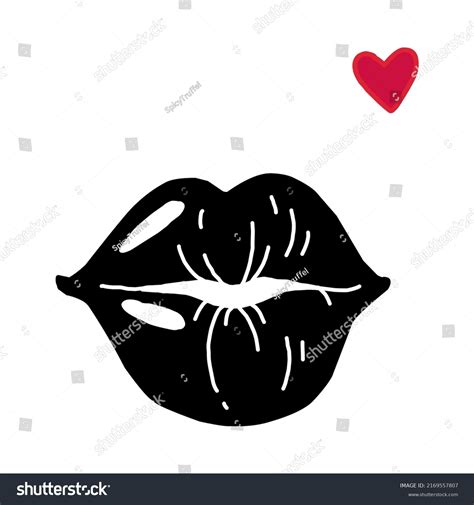 Contemporary Female Poster Black Silhouette Lips Stock Vector (Royalty ...