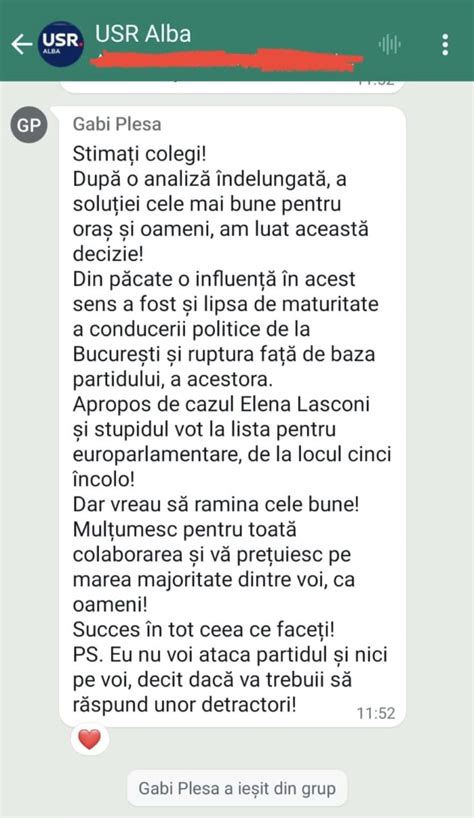 USR cere încetarea mandatului primarului din Alba Iulia Gabriel Pleșa