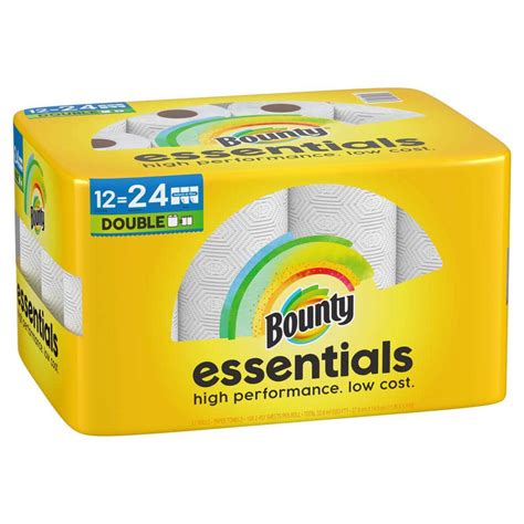 Bounty Essentials Select A Size White Paper Towel Roll Double Rolls