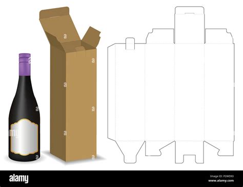 carton box dieline for bottle package mockup Stock Vector Image & Art - Alamy