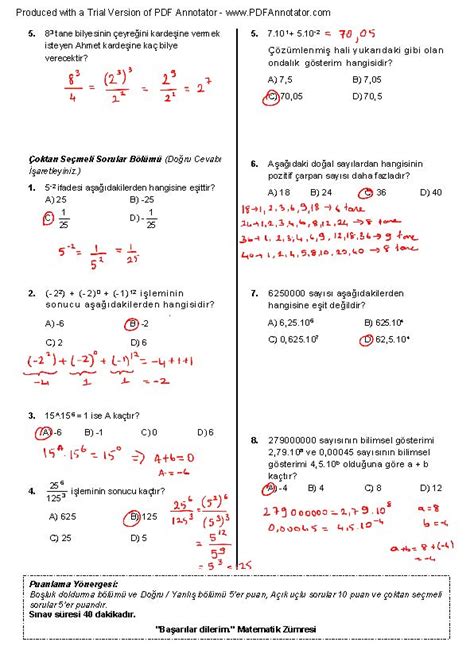 8 Sınıf Matematik 1 Dönem 1 Yazılı Soruları 2022 2023 Matematik Vakti