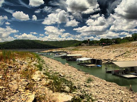 Drought In Texas Lake Travis Near Austin Nature And Landscapes In