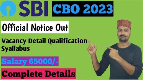 Sbi Cbo Notification 2023 Notification Vacancy Syllabus Salary Exam