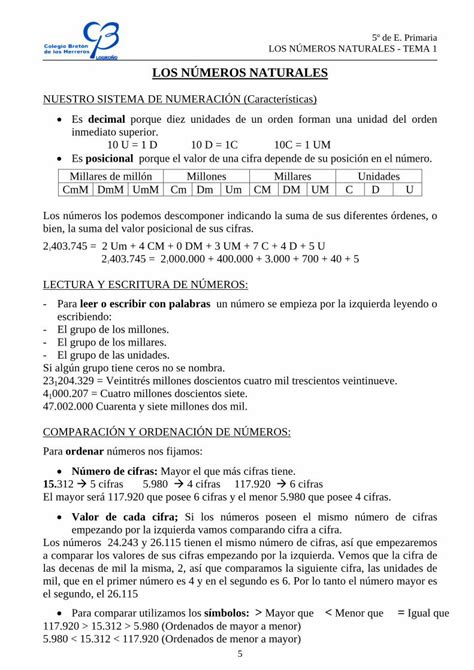 Pdf Los N Meros Naturales Clarionweb Esclarionweb Es Curso