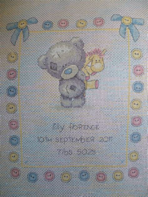 Anchors Tiny Tatty Teddy Birth Sampler Cross Stitch Charts Tatty