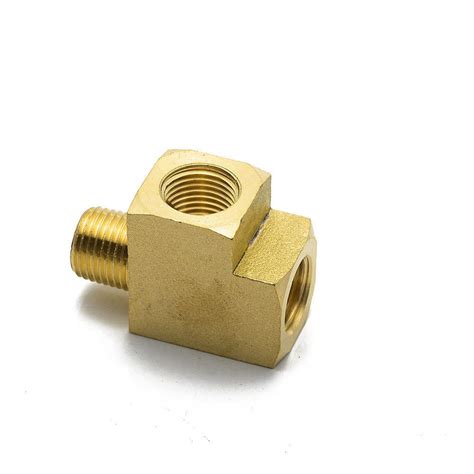 Brass Pipe Fitting Barstock Street Tee T 3 Way Npt 1 8 F X 1 8 F X 1 8 Male Adapter Fittings F