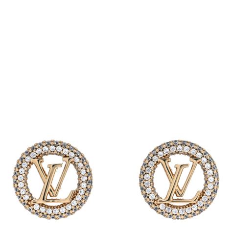 Louis Vuitton Metal Crystal Louise By Night Earrings Gold 1296059