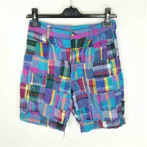 Vintage 1980s Duck Head Plaid Patchwork Bermuda Shorts By Askjaphy