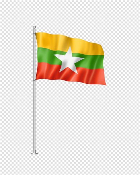 Premium PSD Burma Myanmar Flag Isolated On White