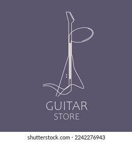 Guitar Musical Note Symbols Thin Line Stock Vector (Royalty Free ...