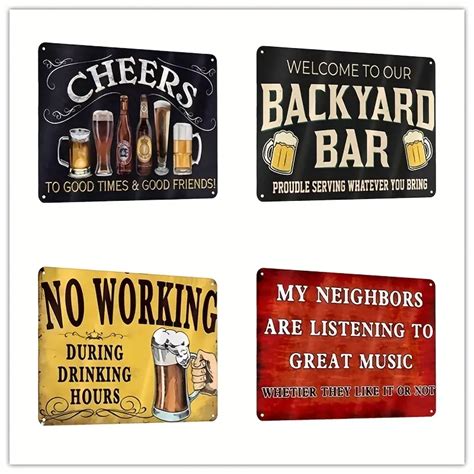 Funny Backyard Sign Outdoor Pool Decor Outdoor Bar Signs - Temu