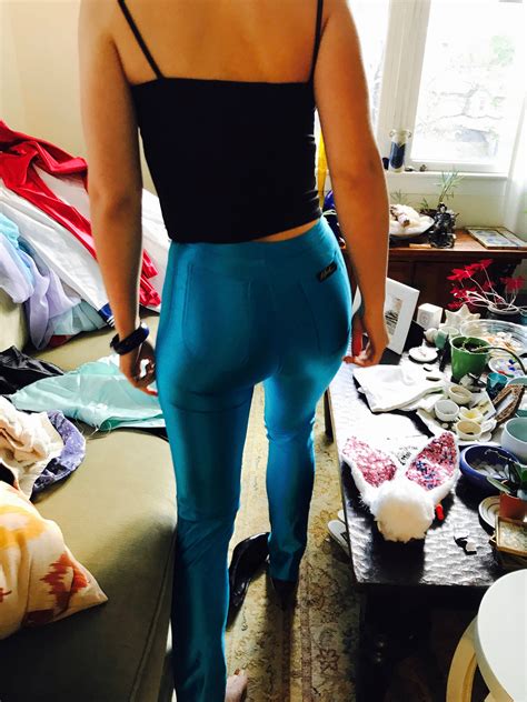 For Ren Spandex Disco Pants Le Gambi Pants Vintage 70s Aqua Blue