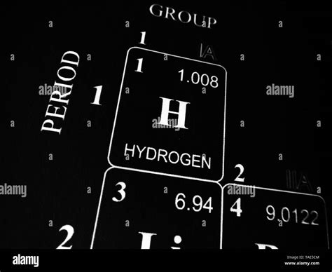 El Hidr Geno En La Tabla Peri Dica De Los Elementos Fotograf A De Stock