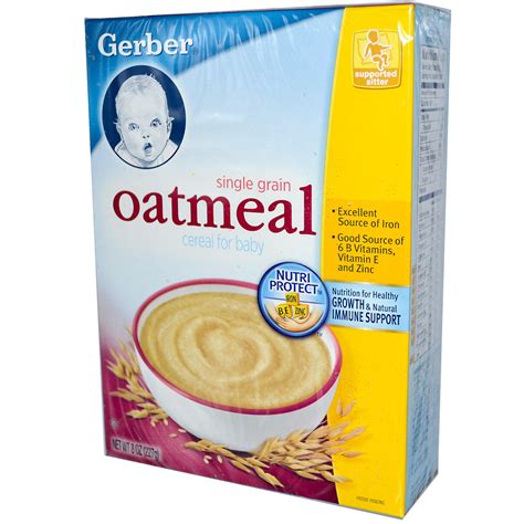 Gerber Cereal For Baby Single Grain Oatmeal 8 Oz 227 G IHerb