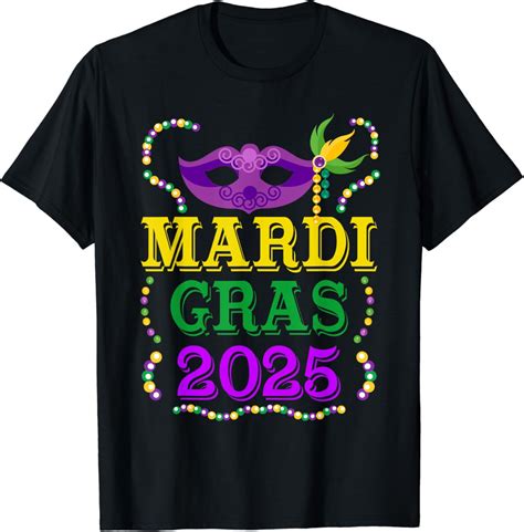 Mardi Gras Mask Beads New Orleans Festival Masquerade T Shirt