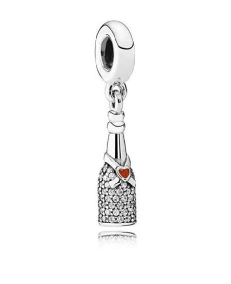 Charm For Pandora Champagne Wine Bottle Celebration Time Dangle Charm