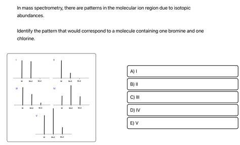 Solved In Mass Spectrometry There Are Patterns In The Chegg