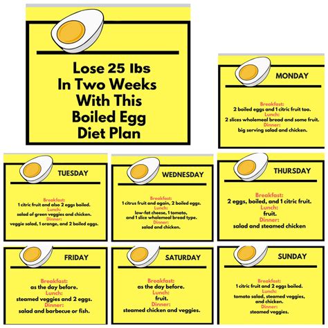 Printable Egg Diet Plan - PrintableDietPlan.com