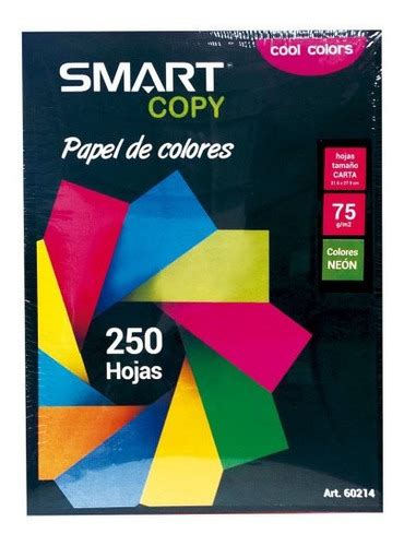 Papel Bond Tamaño Carta Colores Surtidos 250h Smart Copy Meses Sin