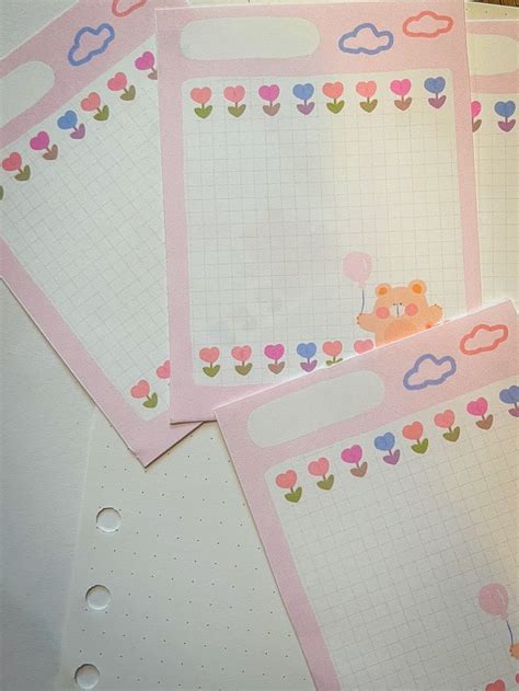 Memo Sheets Printable DIGITAL Files Cute Note Set Kawaii Etsy