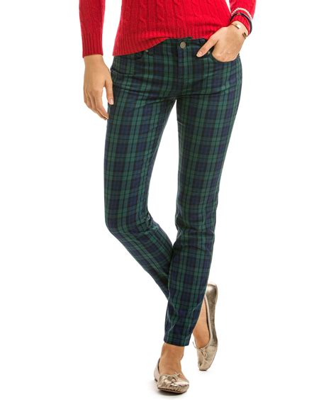 Vineyard Vines Black Watch 5 Pocket Pants Green Plaid Pants Plaid Pants Outfit Pants For Women