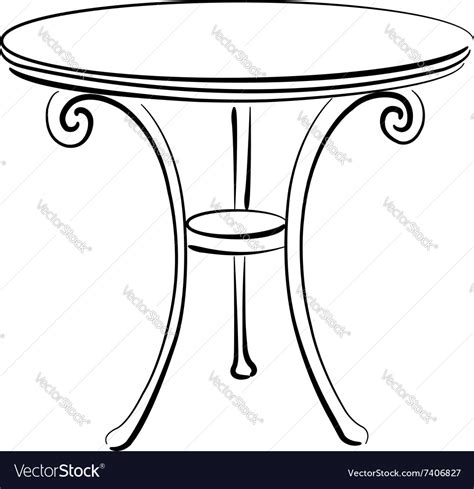 Sketched Table Table Sketch Royalty Free Vector Image