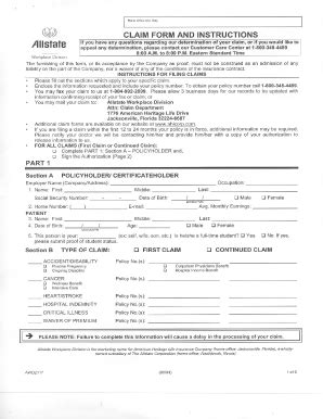 Fillable Online Hccfl Allstate Claim Form Hccfl Fax Email Print