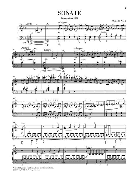 Sheet Music Beethoven L V Piano Sonata No D Minor Op