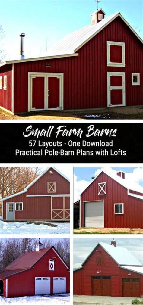 Small Farm Barn Plans 57 Layouts Lofts Economical Pole-barn ...