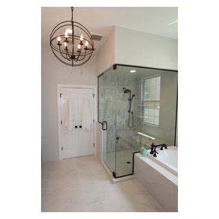 Elegant Master With Marble Tile And Steam Shower Transitional