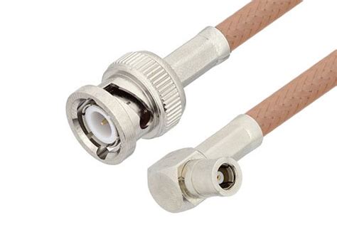 Smb Plug Right Angle To Bnc Male Cable Using Rg400 Coax