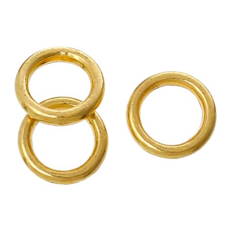 J107 100 Pcs Gold Plated Soldered Closed Jump Rings 6mm 18 Gauge