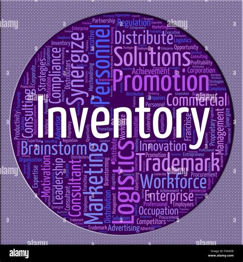 Inventory Word Indicating Product Storage And Wordcloud Stock Photo Alamy