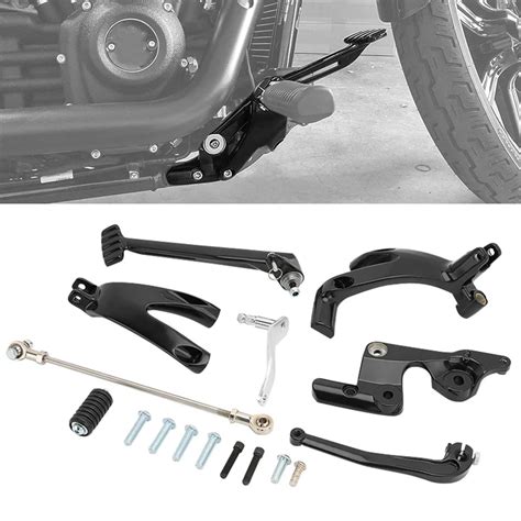 Motorcycle Black Forward Control Foot Peg Kits Footpegs Foot Rest For Harley Softail Street Bob