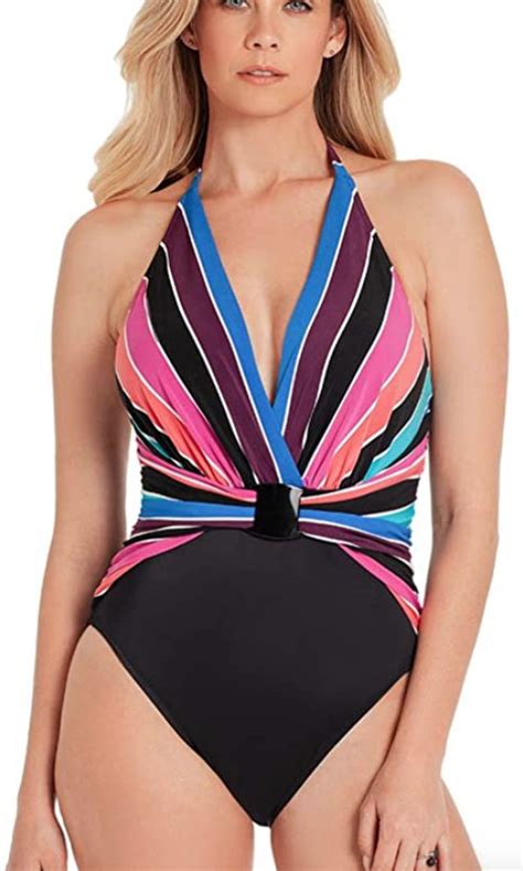 Magicsuit Multicolor Prism Angelina One Piece Swimsuit Womens Size 16