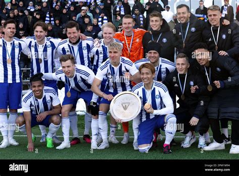 Helsinki, Finland. 1st Apr, 2023. HJK celebrate winning the Finnish League Cup, April 1, 2023 ...