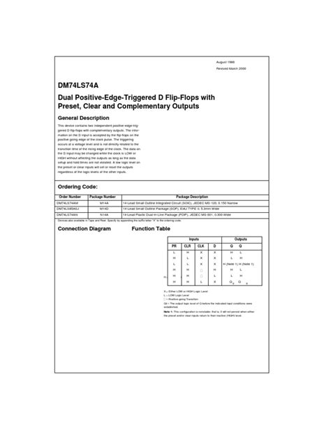 Flip Flop D 74ls74 | PDF | Electronic Design | Force