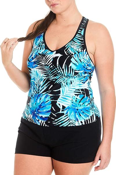 Zeroxposur Womens Plus Size Tankini Swimsuits Racerback Top Full