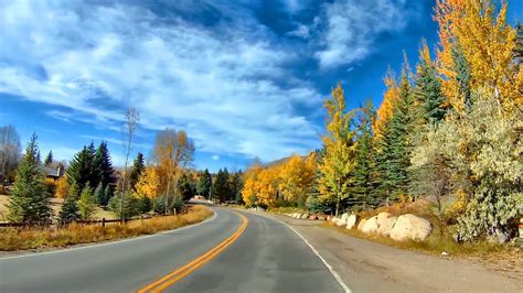 Scenic Drive To Aspen Colorado Via Independence Pass During Fall Season