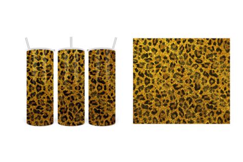 Tumbler Sublimation Leopard Gold Glitter Graphic By Abell Design