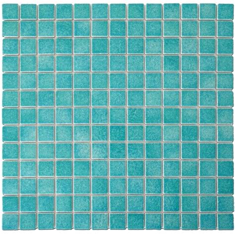 Mosaïque sur Trame Emaux de Briare FIDJI AG74 Vert turquoise 2 5 cm