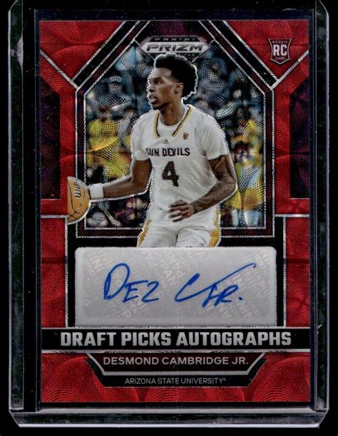 2023 24 Panini Prizm Red Choice Desmond Cambridge Jr Auto 40 DPA DCB