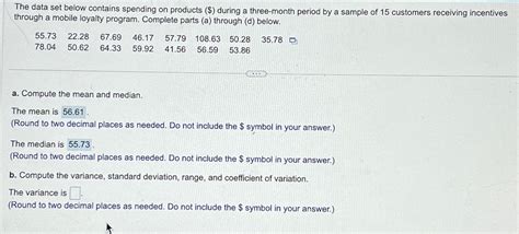 Solved The Data Set Below Contains Spending On Products Chegg