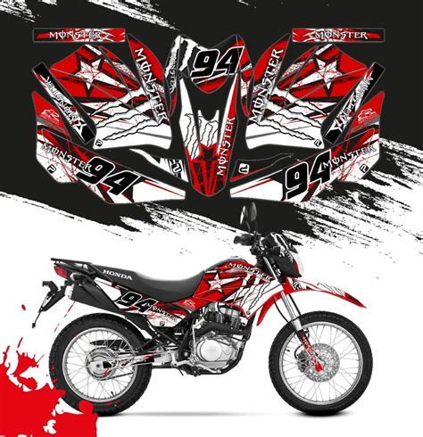 Sticker Para Moto Honda Xr L Monster Rojo Meses Sin Intereses