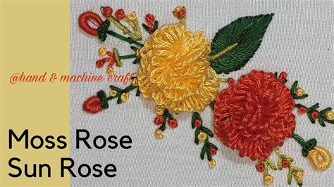 Cast On Stitch 3d Rose🌹embroiderymoss Rose Hand Embroidery Youtube