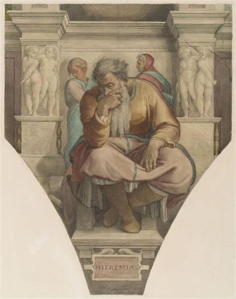 Copy After Michelangelos Fresco Of The Prophet Jeremiah On The