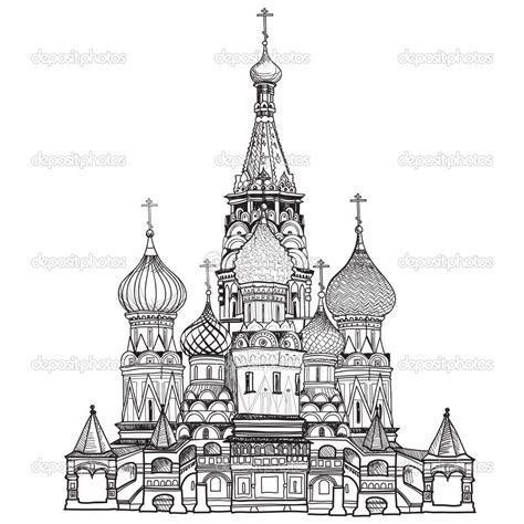 Famous Building Coloring Pages St Basil S Cathedral Lautigamu